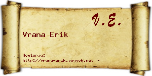 Vrana Erik névjegykártya
